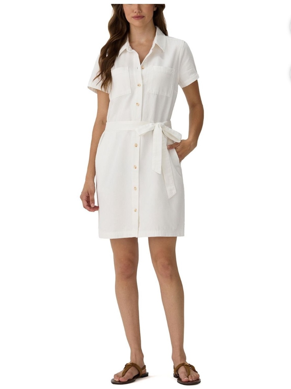Frye white denim mini dress M NWT